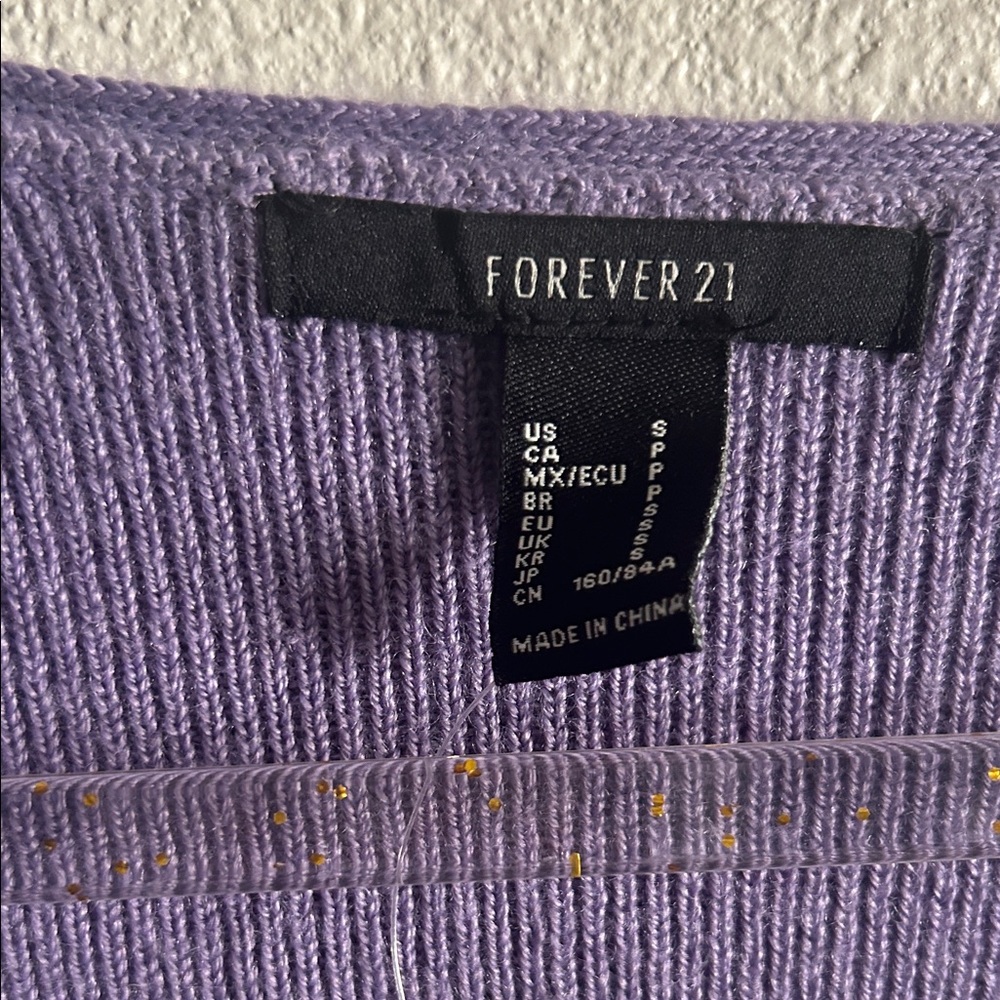 Forever 21 Lavender Cropped Cardigan - Picture 2 of 3
